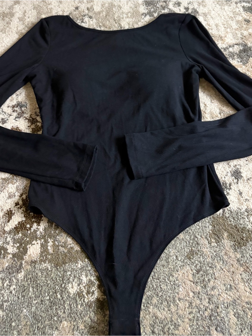 Commence Women's Black Long-Sleeve-Backless Bodysuit NWOT